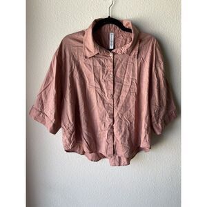 Athleta Cotton Dreams Sleep Oversized Top M Pink Pajama Shirt Loungewear